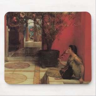 Tapis De Souris Une Oleander par Alma Tadema, Fleurs Vintages