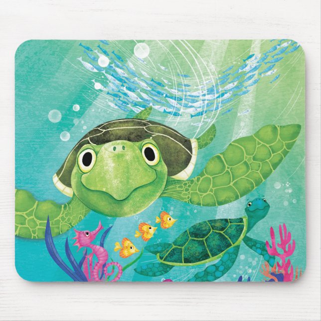 Tapis De Souris Une Secourt de tortue de mer (Devant)
