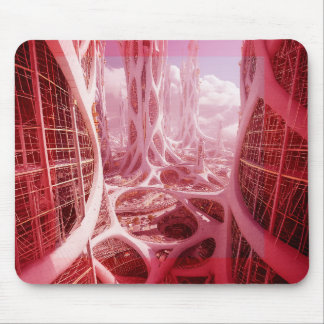 Tapis De Souris Une ville fractale futuriste