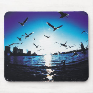Tapis De Souris Une vue aérienne de lentille de fisheye de baie d