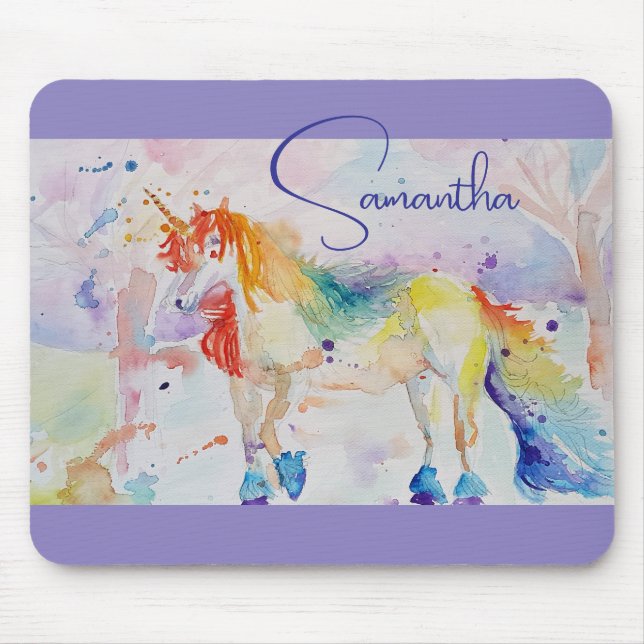Tapis De Souris Unicorn Girls Nom personnalisable USB Stick (Devant)