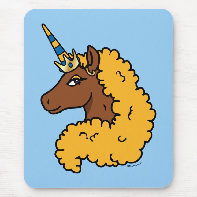 Tapis De Souris Unicorne Afro Jaune (Devant)