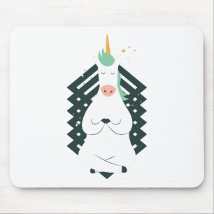 Tapis De Souris Unicorne en Pose de Yoga