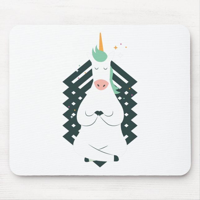 Tapis De Souris Unicorne en Pose de Yoga (Devant)
