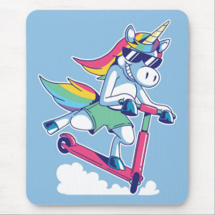 Tapis De Souris Unicorne sur un scooter