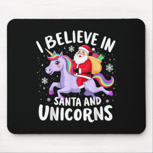 Tapis De Souris Unicorns Lover Je Crois En Père Noël Et Unicorns C