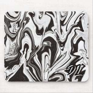 Tapis De Souris Unique B&W Marble Abstrait Liquid Mousepad