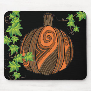 Tapis De Souris Unique Citrouille Abstrait Halloween Mousepad
