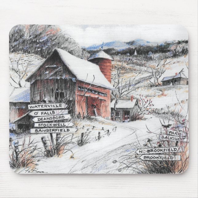 Tapis De Souris Upstate New York Winter Mousepad (Devant)