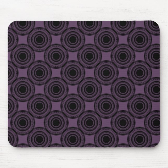 Tapis De Souris Uptown Trendy Circles Mousepad, Eggplant (Devant)