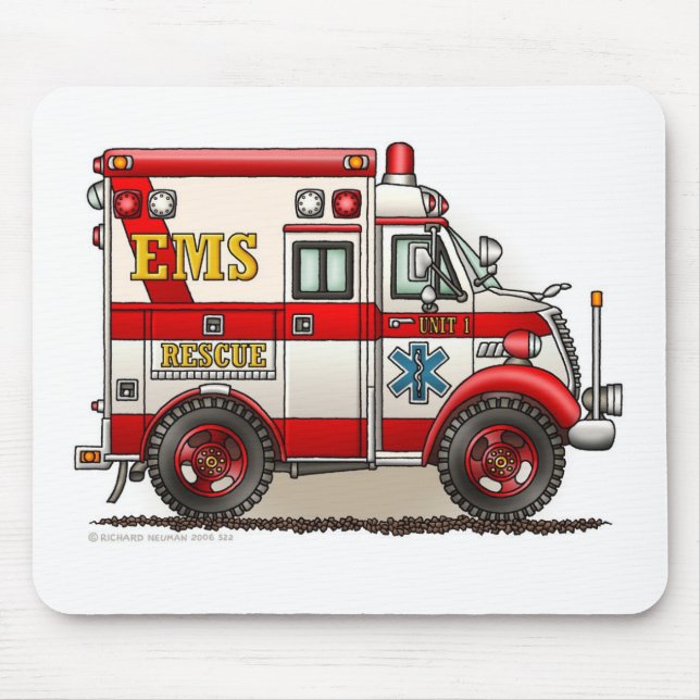 Tapis De Souris Urgence de l'ambulance SME EMT de boîte (Devant)