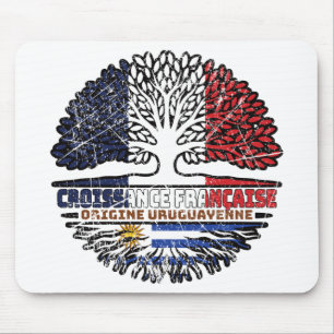 Tapis De Souris Uruguay Uruguayen Français France Racines Drapeau 
