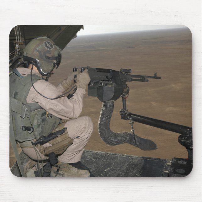 Tapis De Souris US Marine test feu une mitrailleuse lourde M240 (Devant)