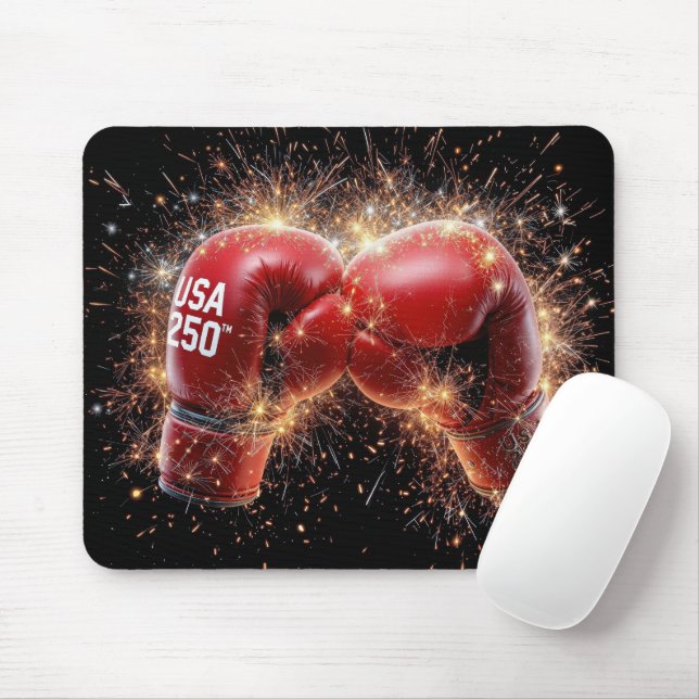 Tapis De Souris USA 250ème Fête Avec Gants Red Boxing (Avec souris)