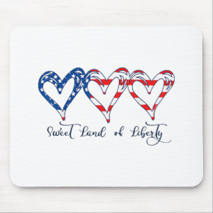 Tapis De Souris USA Drapeau Patriotique Coeurs 4 juillet Sweet Lan