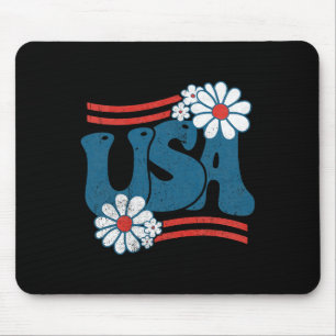 Tapis De Souris Usa Flower Patriotique 4 juillet Super Américain F