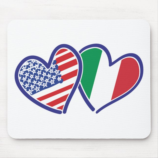 Tapis De Souris USA—Italie-amour (Devant)