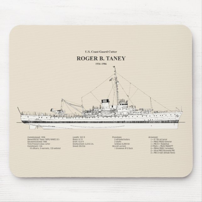 Tapis De Souris USCG Roger B. Taney whec-37 - SBD (Devant)