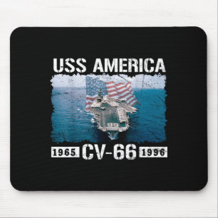 Tapis De Souris Uss america cv-66 est 1965-1996 drapeau avion
