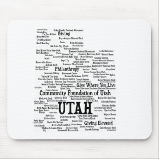 Tapis De Souris UTAH Word Cloud mousepad personnalisé - Texte noir
