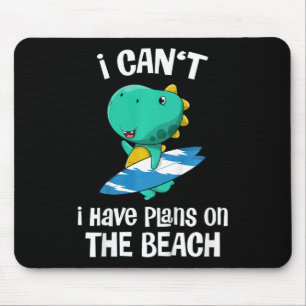 Tapis De Souris Vacances à la plage de dinosaures drôles pour enfa