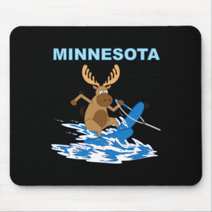 Tapis De Souris Vacances de ski nautique au Minnesota Moose Moose