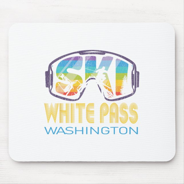 Tapis De Souris Vacances de ski White P Washington (Devant)
