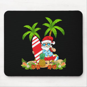 Tapis De Souris Vacances d'été de Noël de surf de Santa en juillet