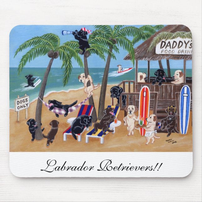 Tapis De Souris Vacances d'été d'île Labradors (Devant)