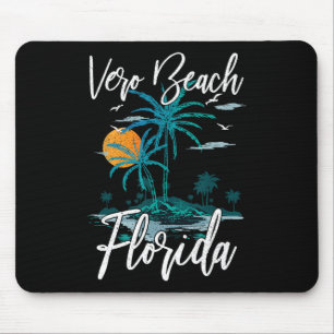 Tapis De Souris Vacances en famille Retro Sunset Floride Vero Beac