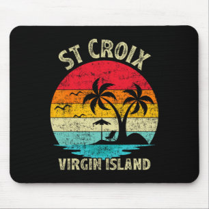 Tapis De Souris Vacances en famille Vintage Rétro Virgin Island St