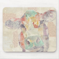 Vache de collage de la ferme aquarelle