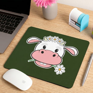 Tapis De Souris Vache de dessin animé mignonne Souris de ferme K
