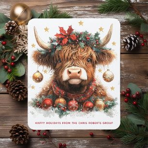 Tapis De Souris Vache des Highlands festive mignonne Joyeuses Fête