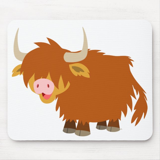 Tapis De Souris Vache des montagnes Mousepad à bande dessinée (Devant)