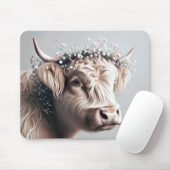 Tapis De Souris Vache Highland dans le souffle du bébé (Avec souris)