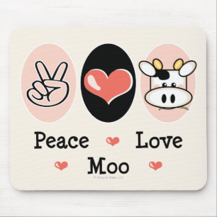 Tapis De Souris Vache Mousepad à MOO d'amour de paix