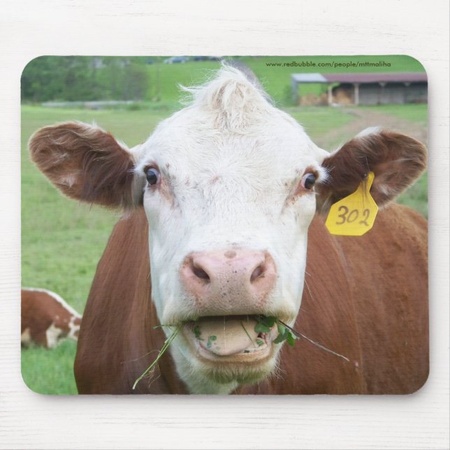 Tapis De Souris Vache Mousepad à Voir-Nourriture (Devant)