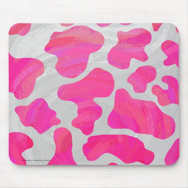 Tapis De Souris Vache rose et blanc chaud (Devant)