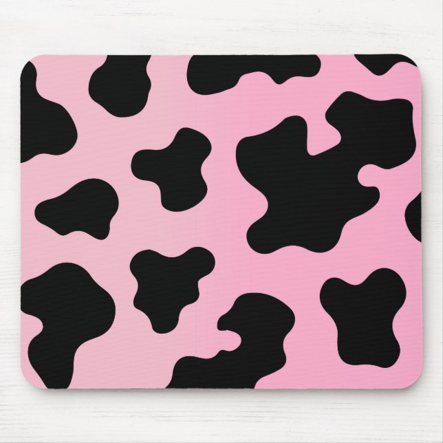 Tapis De Souris Vache rose et noire Imprimer Western Cowgirl Party (Devant)