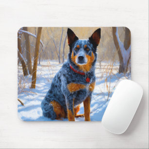 Tapis De Souris Vaches australiennes Noël neige délicieux