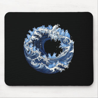 Tapis De Souris Vague Mignonne De Chats Bleus Pour Kamala 2