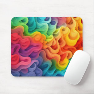 Tapis De Souris Vagues Abstraites arc-en-ciel