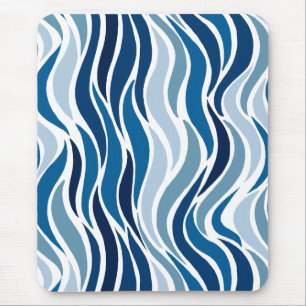 Tapis De Souris Vagues abstraites en bleu 