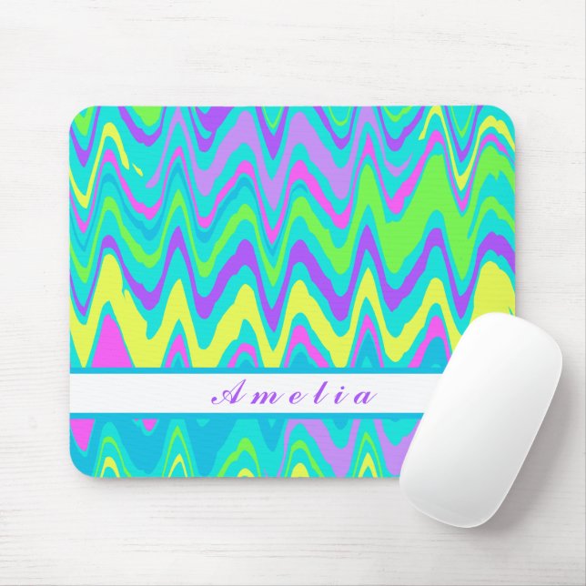 Tapis De Souris Vagues colorées (Avec souris)