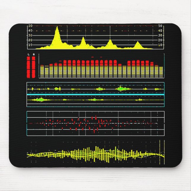 Tapis De Souris Vagues de musique et égaliseur audio2 (Devant)