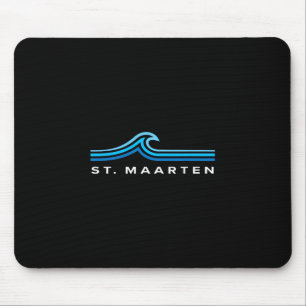 Tapis De Souris Vagues de Saint-Martin Vintage Hommes Femmes Fille