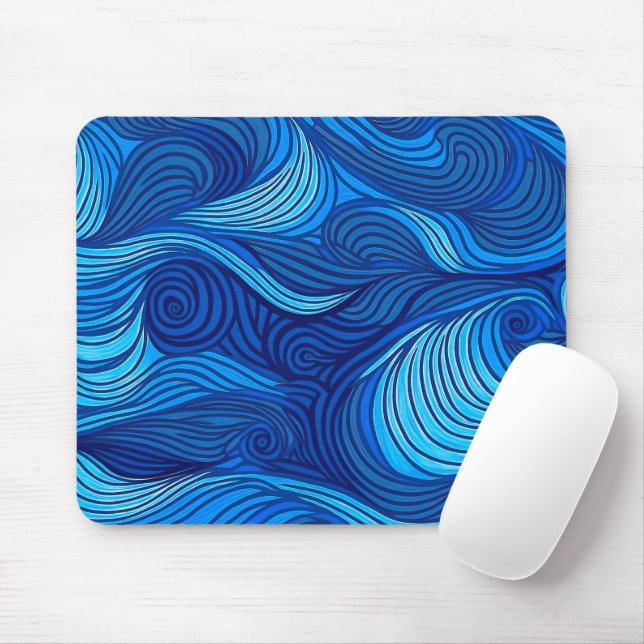 Tapis De Souris Vagues d'eau bleu turquoise Abstraite | (Avec souris)