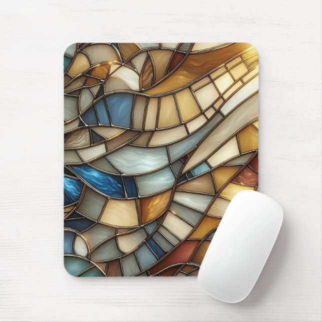 Tapis De Souris Vagues en verre tendu (Avec souris)