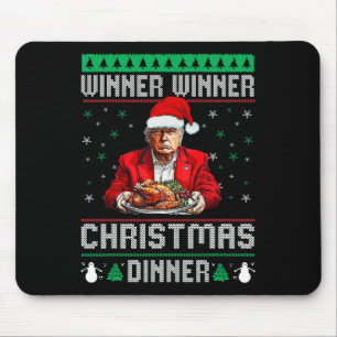 Tapis De Souris Vainqueur du dîner de Noël Père Noël Trump Ugly Sw